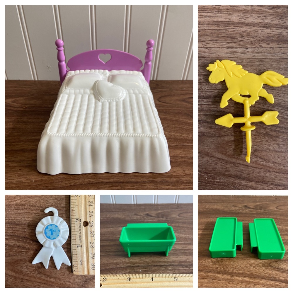 My Little Pony Show Stable Replacement Parts Lot 1980’s Weathervane Bed Ribbon
